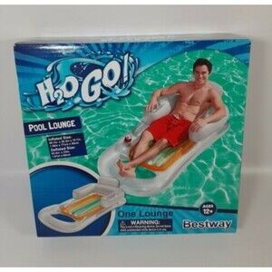 H2o Go! Bestway Clear Pool Beach Lake Lounger Float Inflatable 59" x 30" x 19"